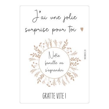 Carte à gratter 'Notre famille va s'agrandir' - Papier Poetic