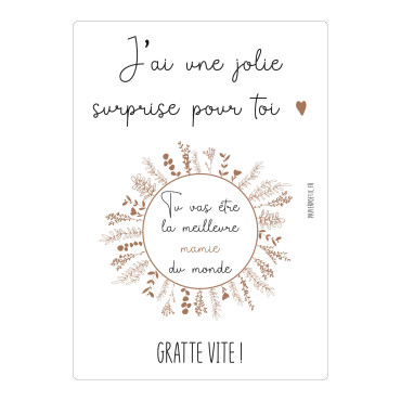 Carte à gratter 'Tu vas être la meilleure mamie du monde' - Papier Poetic