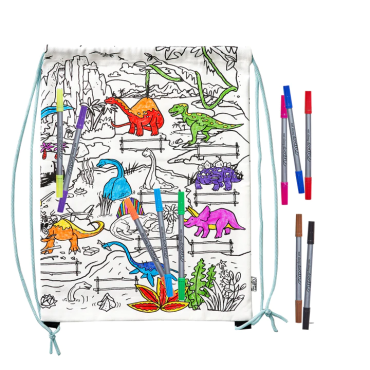 Sac à dos dinosaure lavable avec feutre lavable eatsleepdoodle